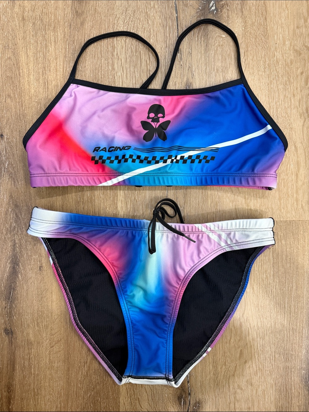 Betty Designs Squad Racing Gradient Bikini - Pink, Blue & Purple | Large/XL